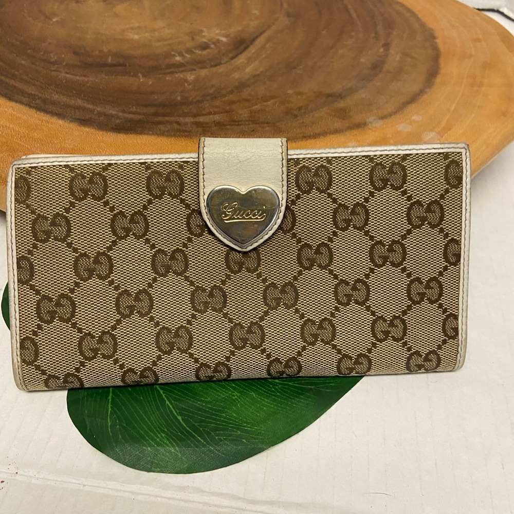 GUCCI Canvas Monogram & Leather Wallet